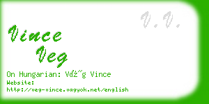 vince veg business card